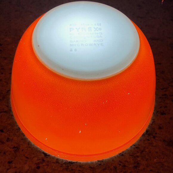 Pyrex 402 Reverse Primary Orange 1 1/2 Qt Mixing Bowl - Picture 13 of 14